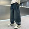 Джинсы для мальчиков весна и осень 2024 г. Свободные прямые широкие брюки для подростков для мальчиков Мешковатые джинсы для мальчиков Брюки для детей