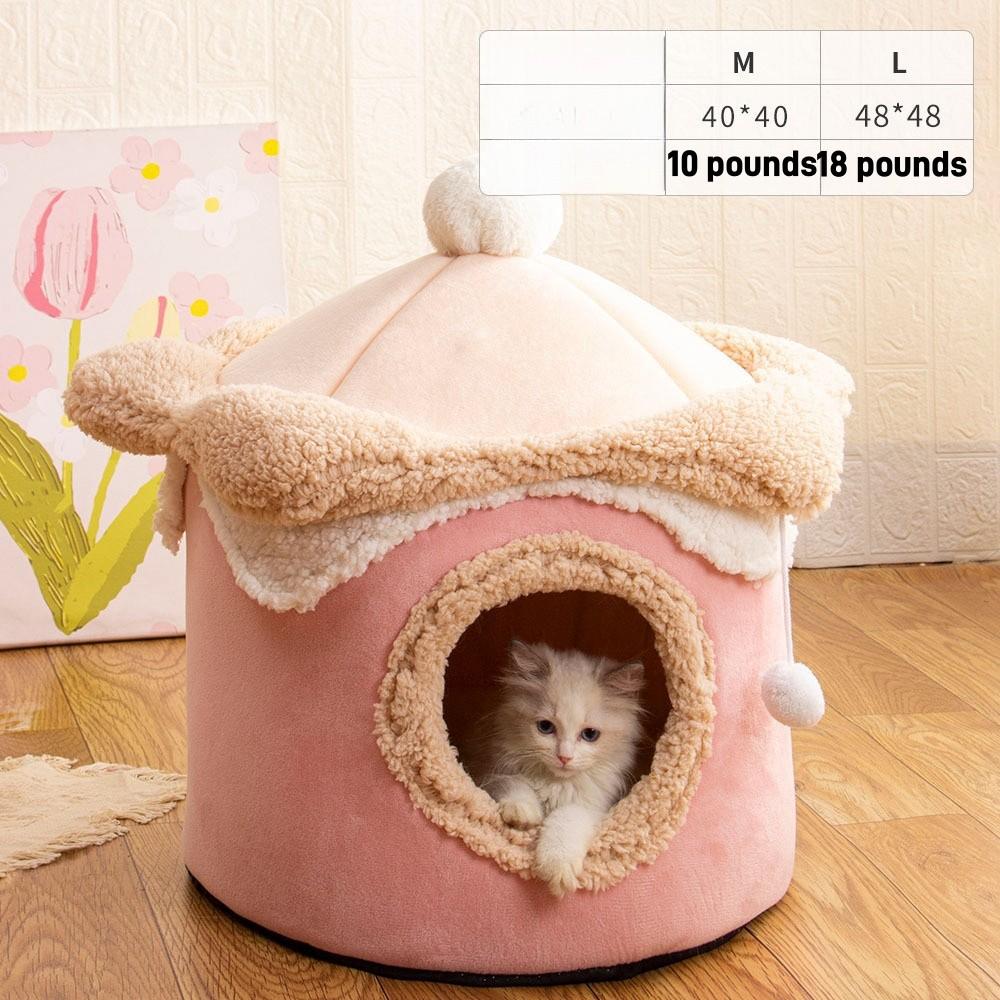 Новый домик для мороженого, гнездо для питомца, милый домик для кошки-принцессы, дразнящий кошачий домик, теплое гнездо для собаки на осень и зиму