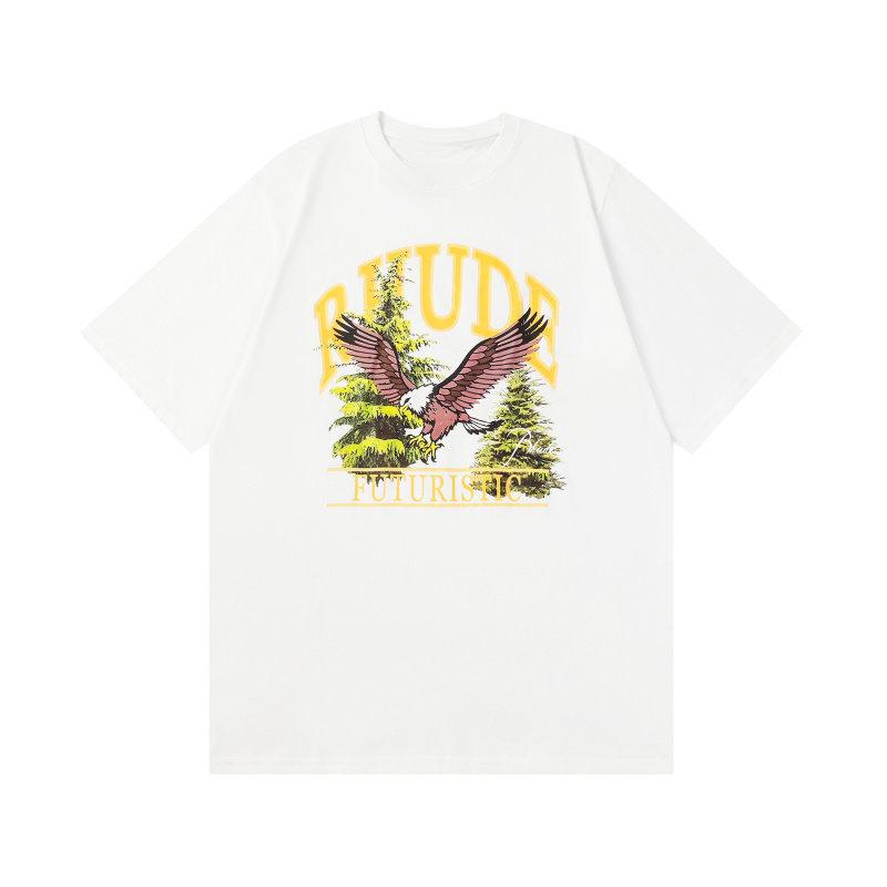 2026 Top Trendy Brand Rh American Ude High Street Logo Print Summer New Vintage Round Neck ShortSleeved TShirt Unisex And Unisex