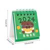 R6FF Desk Calendar Portable Standing Up Monthly Calendar Cartoon Desk Planner