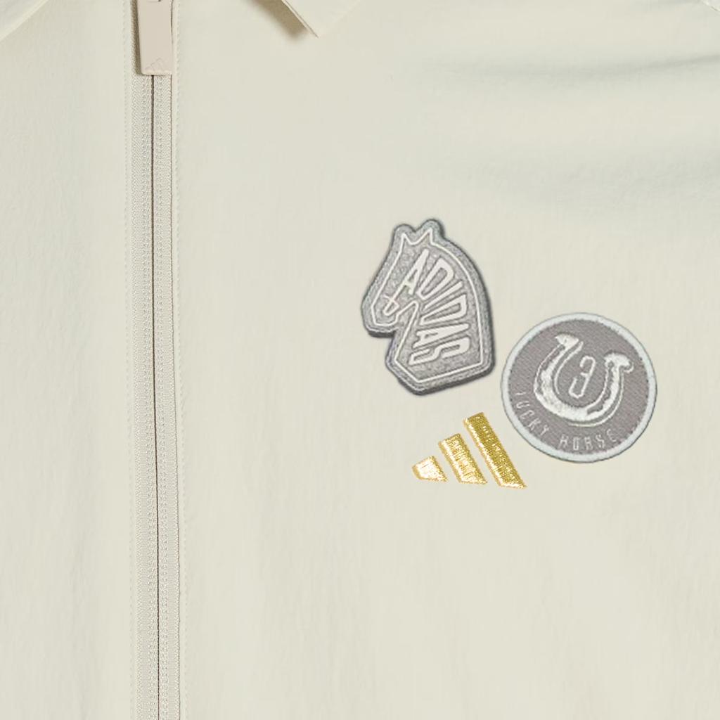adidas FW25 Год Лошади Ограниченная серия CNY Новый год Двусторонняя тканая куртка Водостойкая Флис Повседневная свободная куртка Мужские куртки KE4058