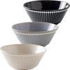 Minoru Pottery Mino Ware Albee 130 Bowls 3 Color Set (Gray Navy Beige)