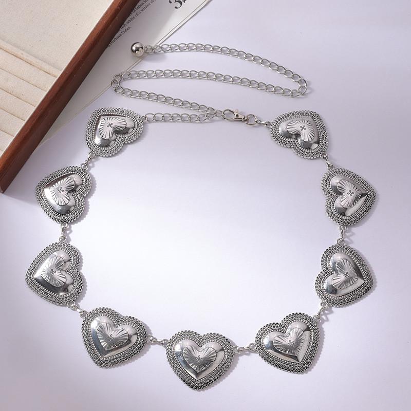 Heart Fashion Turquoise Waist Chain For Women With Metal Material And Design Elegant