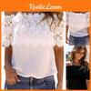 Элегантная женская блузка-футболка с кружевом и вырезами, с короткими рукавами и открытыми плечами, для летних прогулок