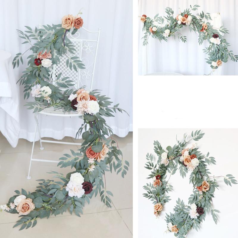 Hot,Artificial Wreath Handcrafted Simulation Garland Rattan for Wedding Arch Backdrop Decorations