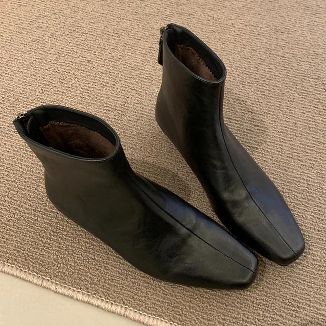 Женские ботильоны из замши, теплые, с квадратным носком, кожаные, зимние, брендовые, плюшевые, хлопковые, трендовые, на низком каблуке, челси, модные, удобные, Botas Mujer