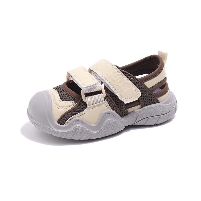 Детские спортивные сандалии, детские сандалии с полыми носками, противоскользящая мягкая подошва, модная летняя пляжная обувь для мальчиков и девочек, размер 27-36