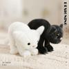 Black And White Cat Plush Toy With Funny Expression For Halloween Gift And Collectors Item