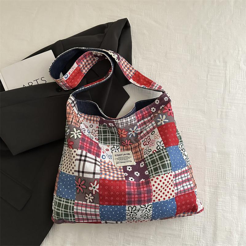 Летняя популярная холщовая сумка с цветочным принтом, легкая, универсальная, большой вместимости, на плечо, сумка-мессенджер, модная сумка-тоут, женская