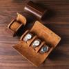 Watch Bag 3 Slots Luxury Vintage Leather Roll Watch Storage Box Travel Watch Case Watch Pouch