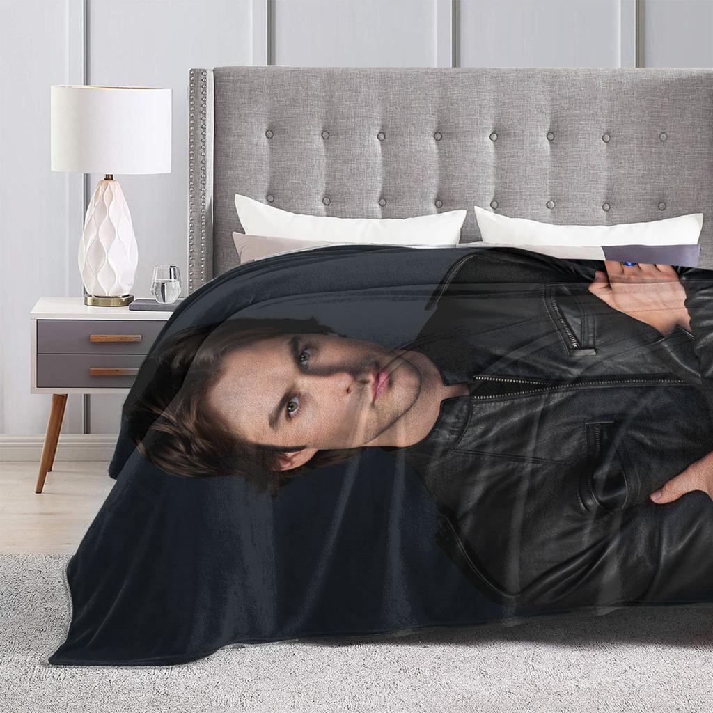 Damon Salvatore The Vampire Diaries Blanket Soft Warm Comfortable Plush Throw Living Room Flannel Bedspread Bed Cover