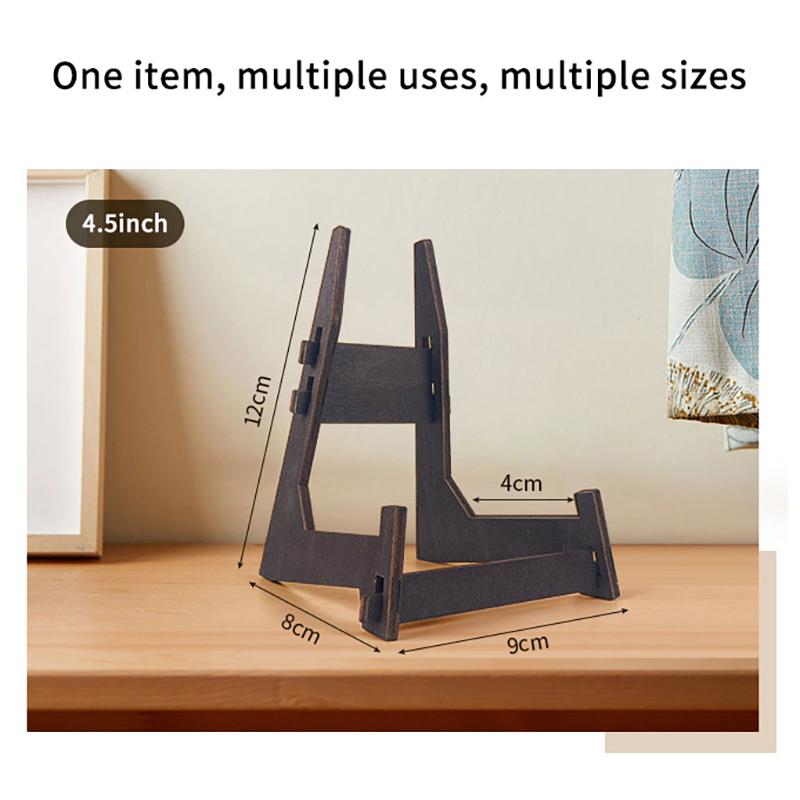 Brown Wooden Display Stand Desktop Display Stand Vintage Wooden Plate Stand Multi-Purpose Picture Display Holder For Home Decor