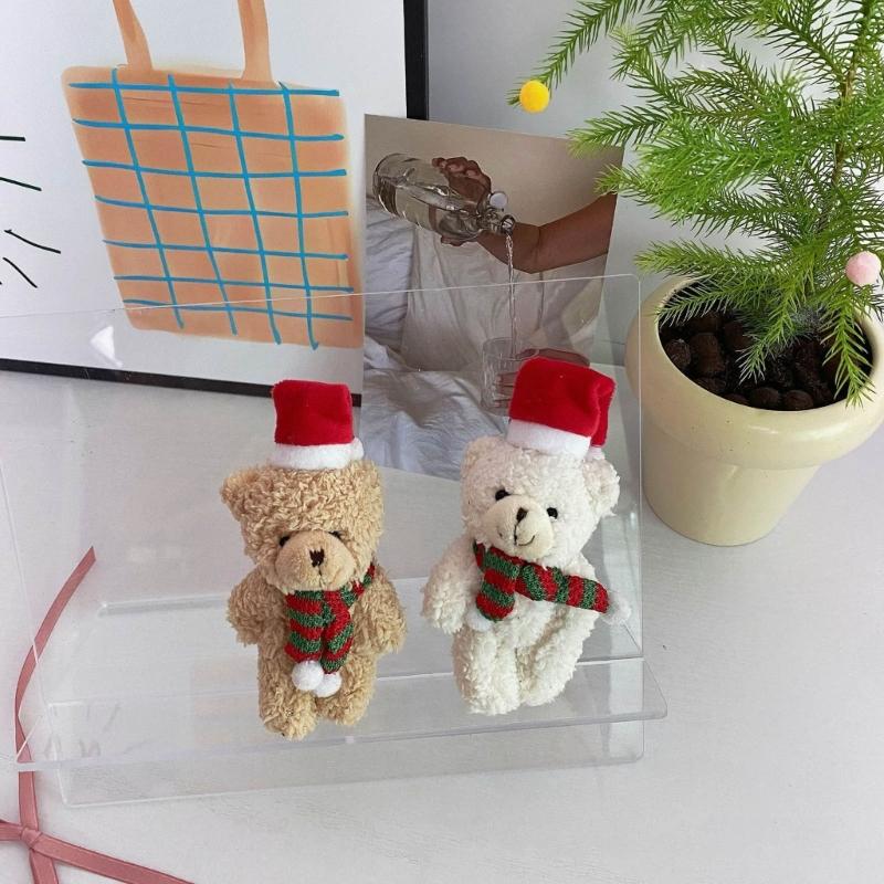 Christmas Bear Ornament Cute Holiday Decor Christmas Tree Pendant Fine Craftsmanship Adjustable Pose Bear Charm for Kids