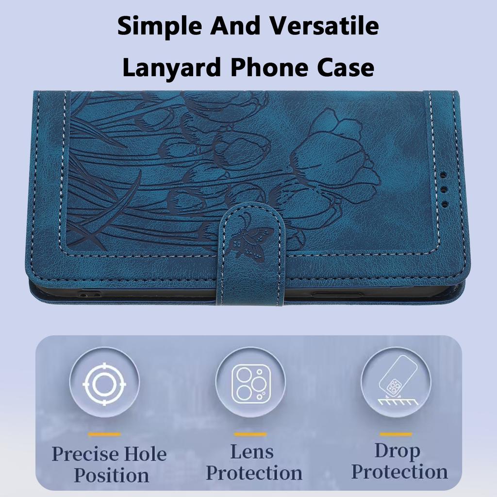 For Samsung Galaxy A37 5G Case Tulip Leather Phone Cover with 5 Card Slots Wallet