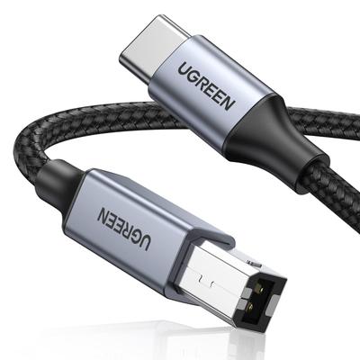 UGREEN USB B to C Кабель для принтера USB-кабель высокой прочности Подходит для аудио ЦАП Микшер MIDI Клавиатура Электронное пианино DJ Контроллер Принтер