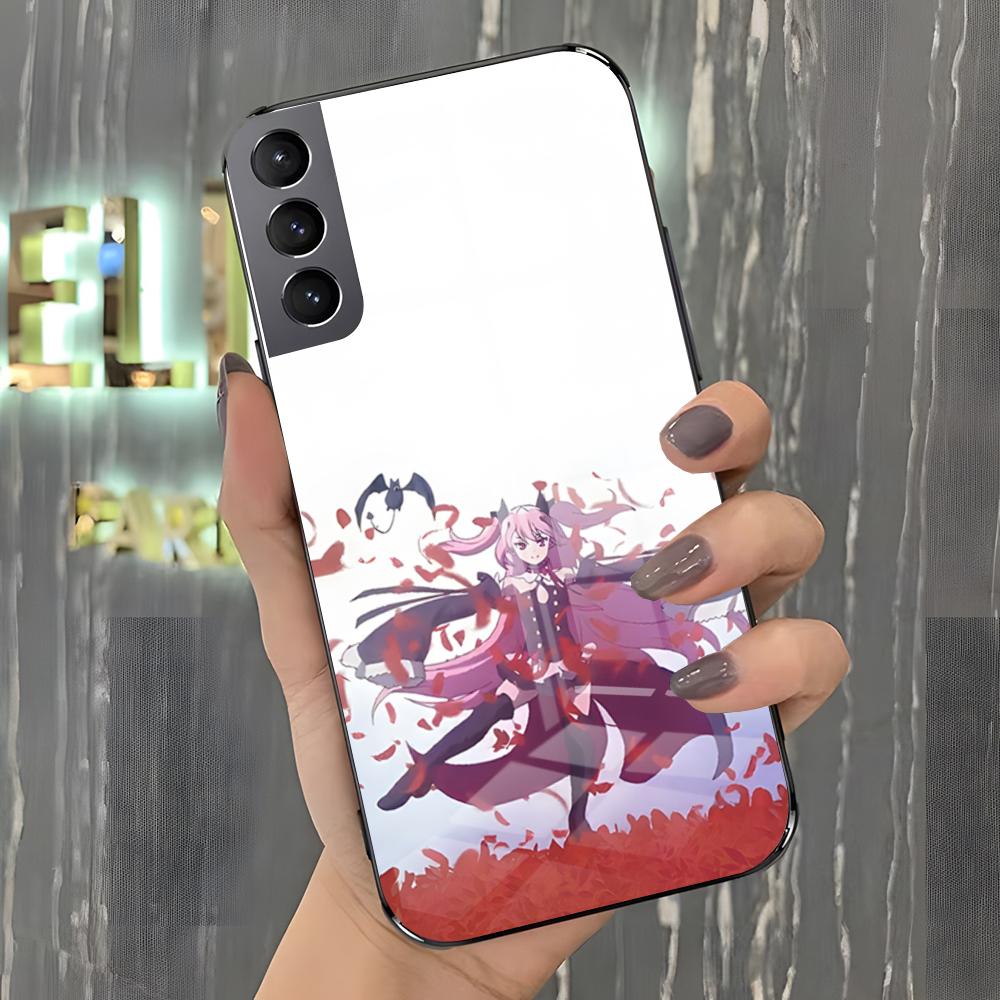 Чехол для телефона Аниме Серафим Конца Для Samsung A25 A13 A33 5G A54 A36 A35 A56 A52 A14 Ударопрочный Стеклянный Чехол