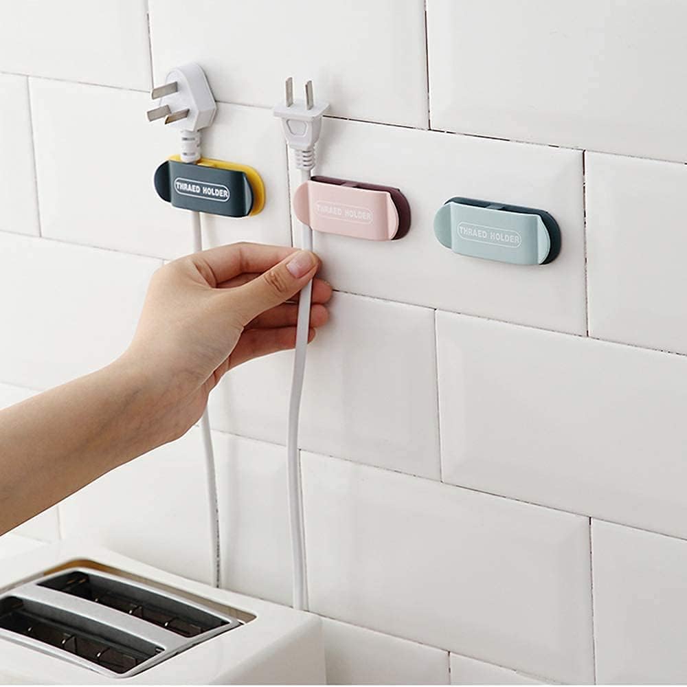 4pcs electrical plug holders,Plug Organizer,phone charger holders for nightstand,charging cord holder wall,car Cable Clips,cord hooks,wire holder for