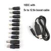 USB повышающая линия постоянного тока от 5 В до 9 В, 8,4 В, 12 В, 12,6 В, повышающий модуль, 10 разъемов постоянного тока, штекер преобразователя, адаптер, кабель для зарядки