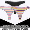3PCS/Set Rainbow Colorful Striped Cotton Women Panties Sexy G-String Underwear Femme Finetoo Band Thong Intimate T-Back Lingerie