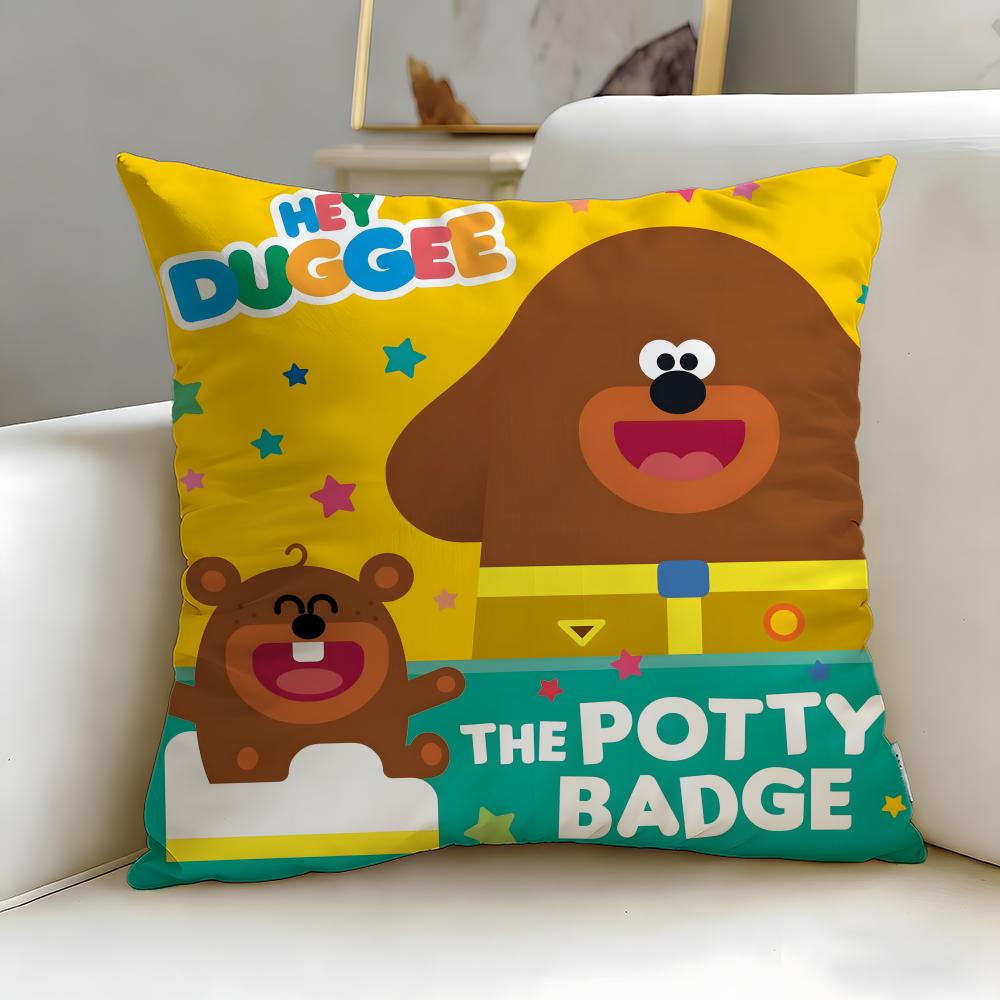 classic cartoon Hey Duggee Cushion Cover Soft & Easy-Wash Pillow Case – Versatile for Couch, Bed, Travel and Office