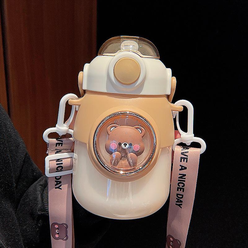 Пластиковый стакан для воды Big Belly с большой емкостью и трубочкой