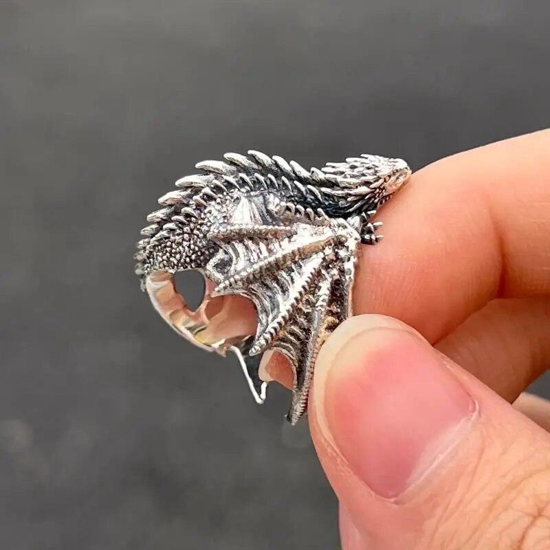 Vintage Dragon Pterosaur Wings Cosplay Rings Unisex Adjustable Opening Personality Ring Jewelry Accessories Gifts