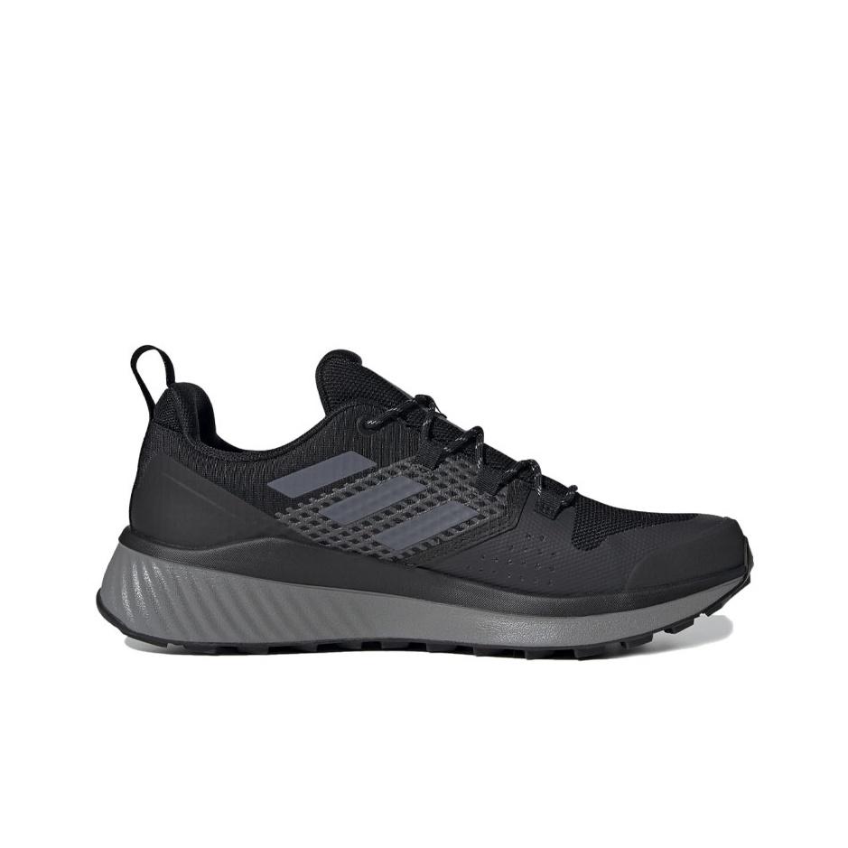 adidas Terrex Folgian Hiker Шнуровка Нескользящие Прочные Легкие Низкие Кроссовки Мужские Кроссовки Черный Серый EF0404