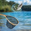 Wooden Handle Fly Fishing Landing Net Soft Rubber Mesh Fishing Net Catch and Release Net Fishing Accessories