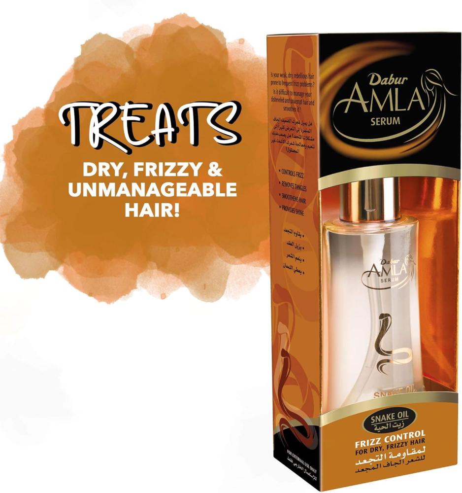 Dabur Сыворотка для волос Amla Snake Oil для контроля пушистости 50 мл Сыворотка для волос на змеином масле DABUR AMLA Контроль вьющихся волос