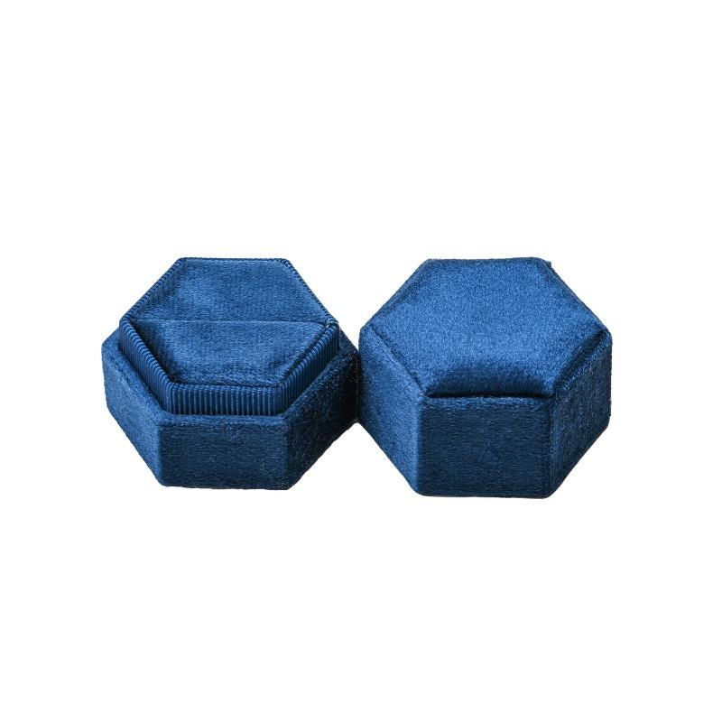 Бархатная Шкатулка для Колец, Шестигранная Шкатулка для Колец с 3 Отсеками, Шкатулка для Колец на Свадьбу, Держатель для Свадебных Колец