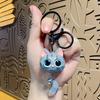 Japanese Style Cartoon Cat Keychains Artificial Resin Cat with Small Bell Girl's Keychains Gift for Friends