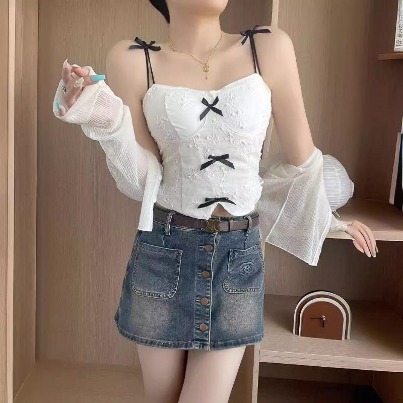 Маленький жилет из чистого жаккарда с бантом на шее для женщин на весну и лето с нагрудной подкладкой на нижней части красивого шикарного блейзера сзади