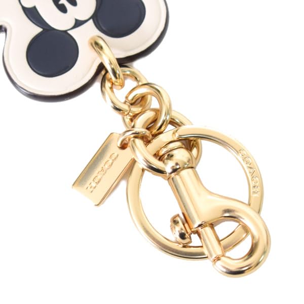 Coach Keychain COACH Disney Mickey Mouse Collaboration Smooth Leather Keyring Bag Charm Keychain Chark CN009