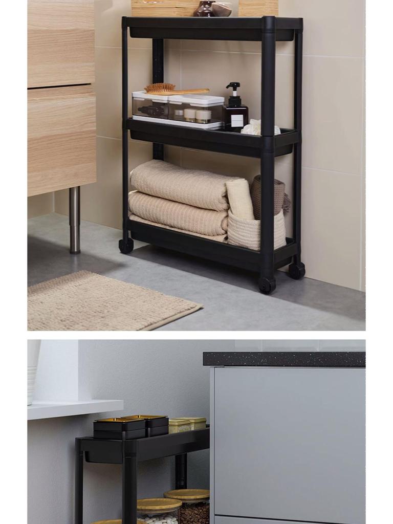 Напольная стойка для хранения в ванной комнате: Компактная тележка для туалета и душа