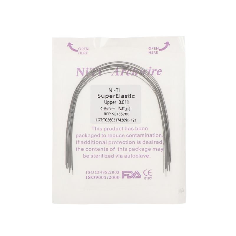 10Pcs Ag Dental Arch Wires Elastic Niti Round Rectangle Archwire Lower/Upper 012/014/016/018/020/16X16/16X22