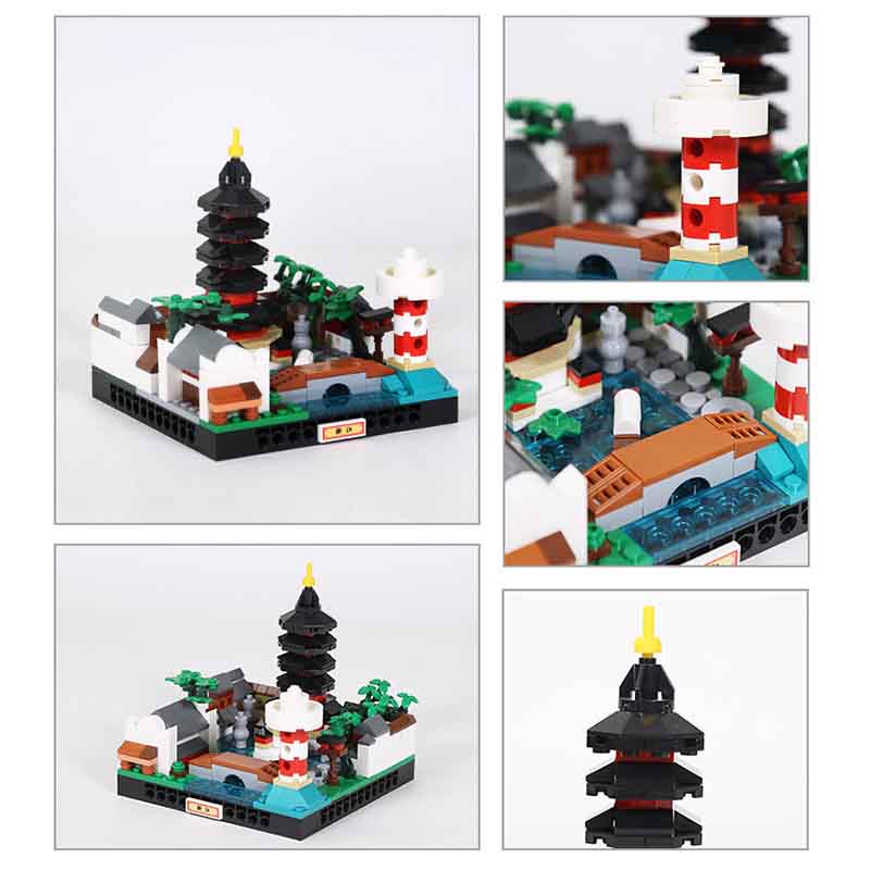Moc 321Pcs China Urban Micro Landscape Architecture Zhejiang Model Assembly Diy Building Blocks Children'S Puzzle Toys