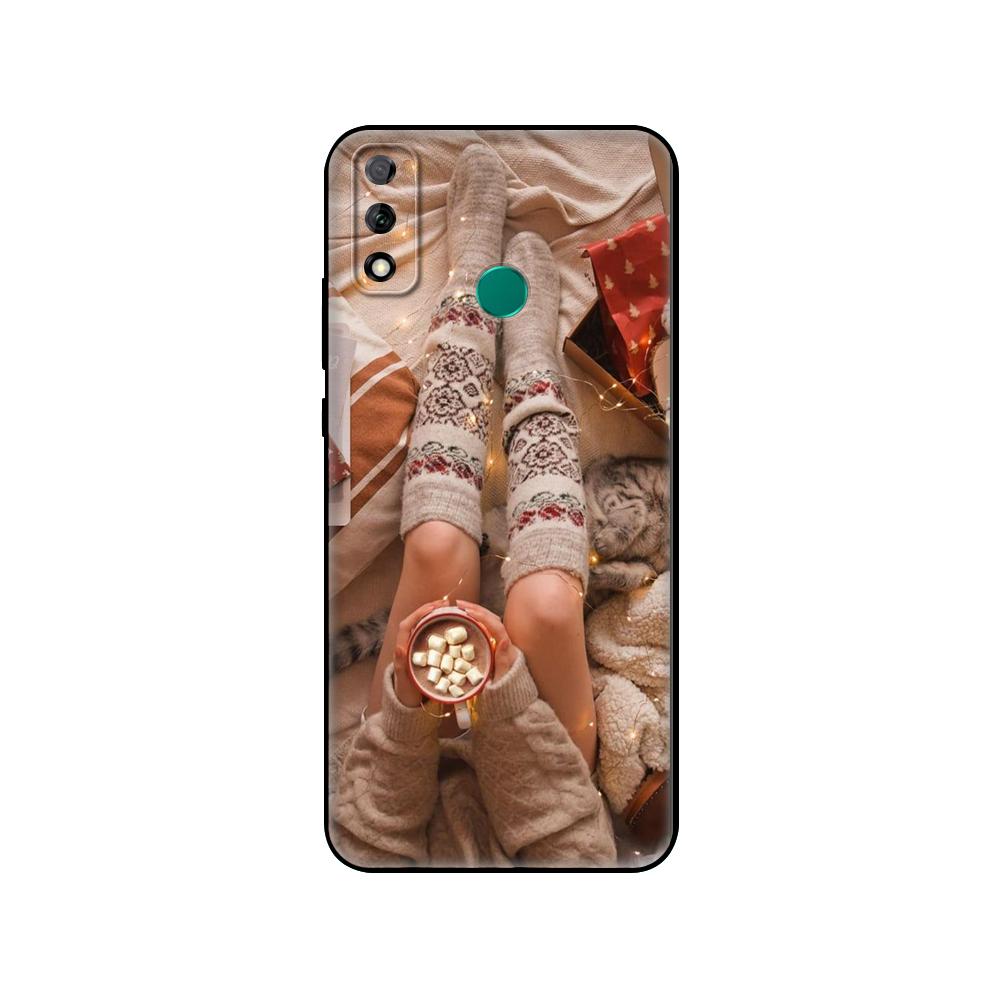 Черный чехол из ТПУ для Huawei Y9S Y6S Y8S Y5P Y7P Y8P чехол для Huawei Y5 lite Prime 2018 Y6 2019 чехол Fashion Girl Merry Christmas