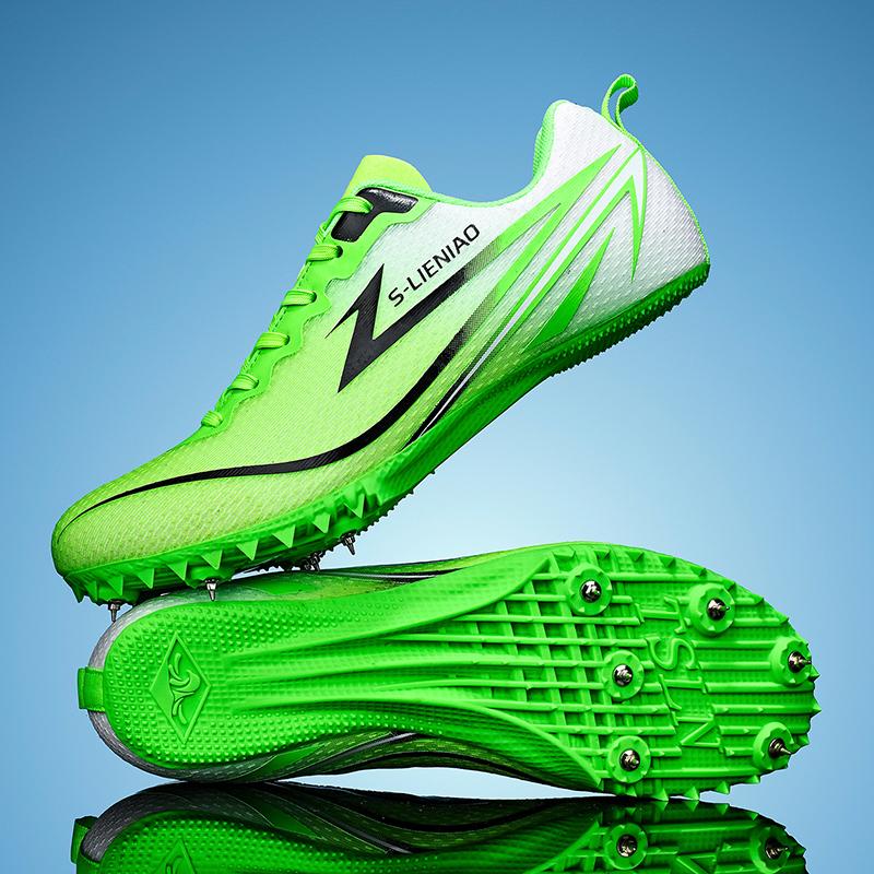Racing Spike Shoes Men Raised Diamond Outsole Mark Angle Side Graphic Slim Last 36-45