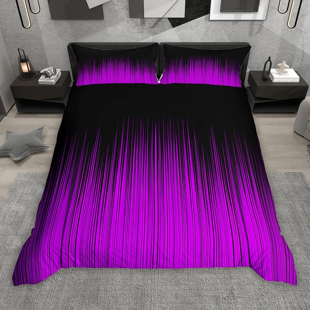 Comforter Homewish Gradient Lines 2Pcs/3Pcs Neon Red Gray Cyan Bedding Set Black Green Blue Pink Comforter Set