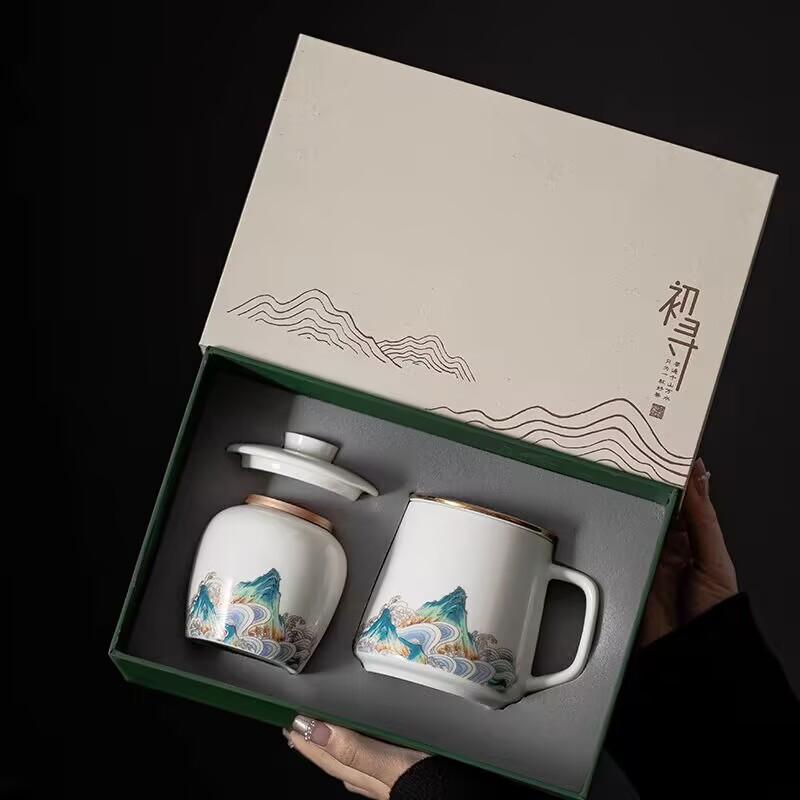 Suet Jade Tea Cup Tea Separation With Lid Filter Dehua White Porcelain Personal Ceramic Water Cup For Men And Women