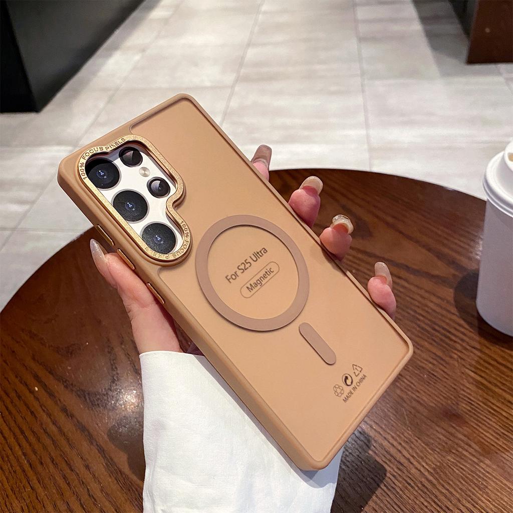 Hardware Camera Frame Frosted Skin Magnetic Phone Case for Apple 16pro Simple High-end Magnetic Phone Case New Style