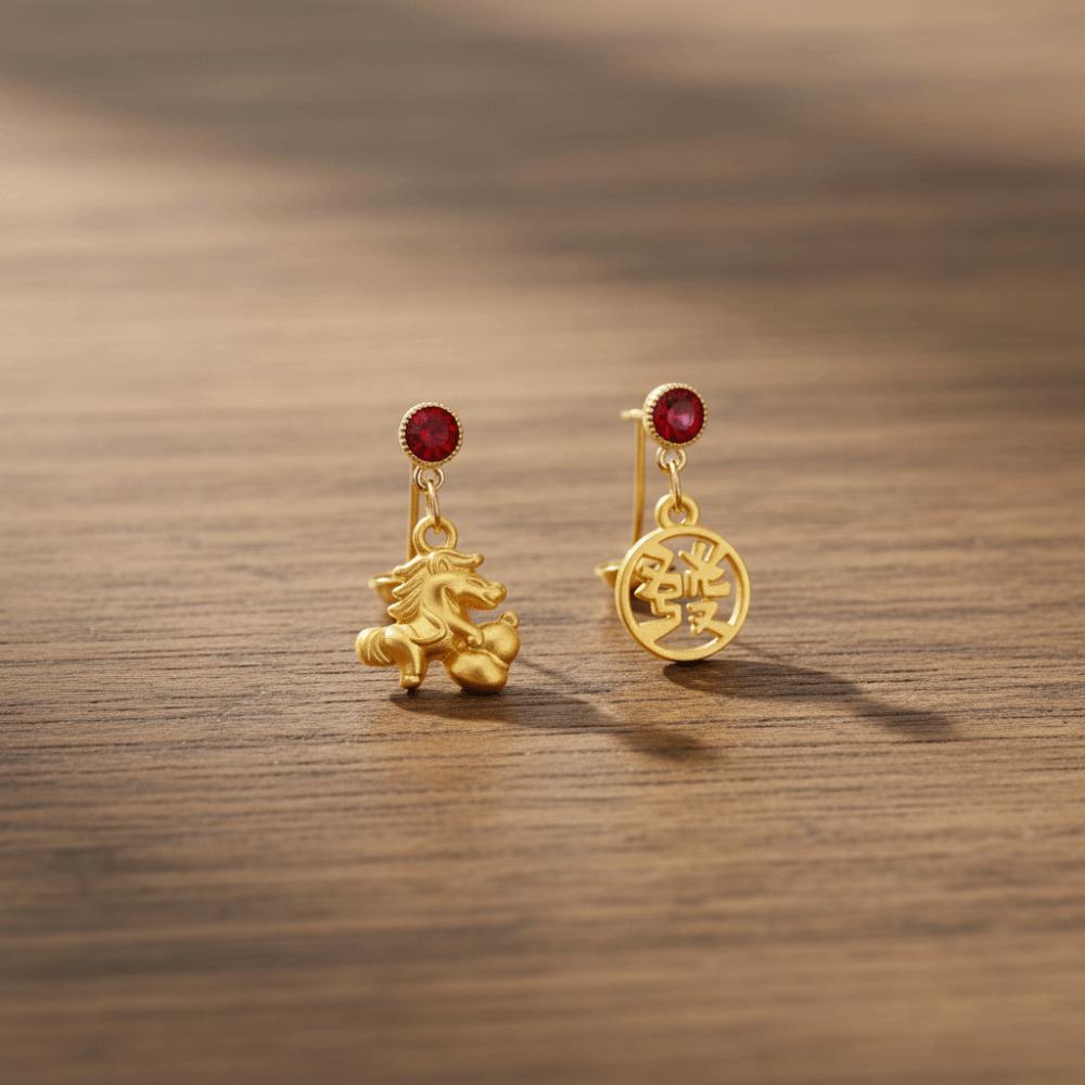 Модные украшения Новогодние серьги с лошадью Мультяшная лошадь Талисман лошади Серьги-капли Вечеринка