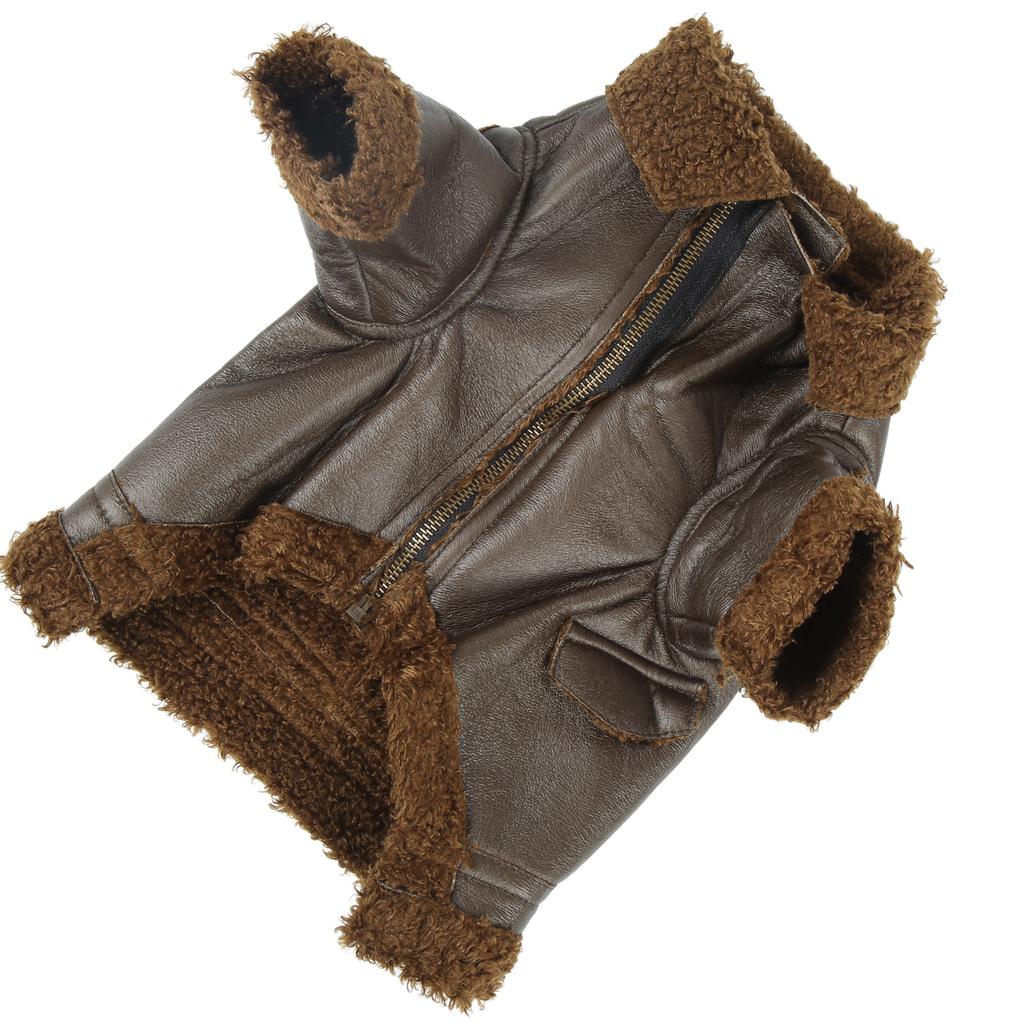 Кожаная куртка для собаки, зимняя кожаная куртка для питомца для маленьких, средних и больших собак и кошек