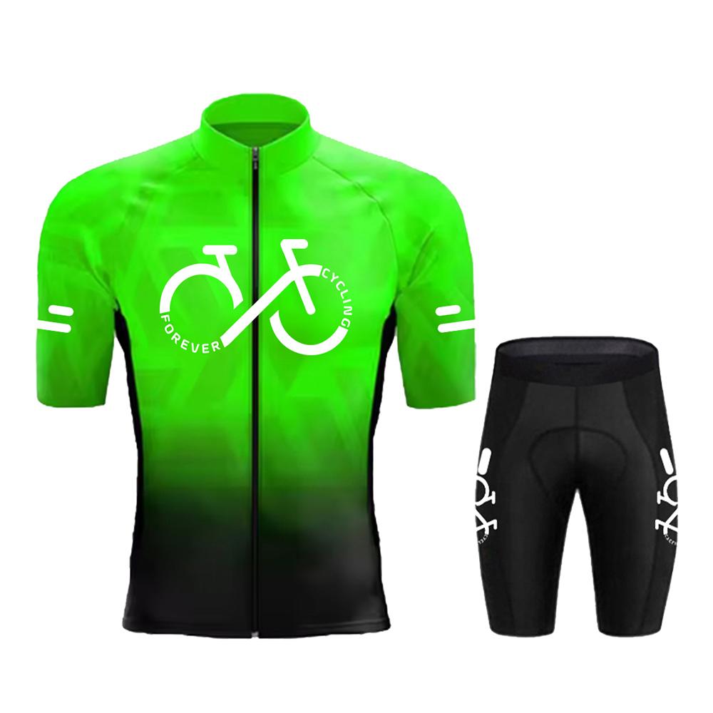 Комплект Велосипедной Формы 2026 Лето Ropa Ciclismo Мужская С Коротким Рукавом Велосипедная Одежда Для Велоспорта Градиентный Цвет Дышащая Одежда Для Горного Велосипеда MTB