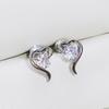 Новые парные серьги-гвоздики в форме сердца для женщин, одиночные круглые серьги с фианитом, романтическая помолвка, свадебные модные украшения
