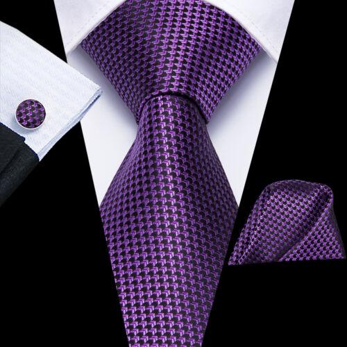 Hi-Tie Мужской галстук фиолетовый шелковый галстук карманные квадратные запонки свадьба ужин