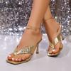 Модные шлепанцы с квадратным носком, женские тапочки, сандалии на тонком высоком каблуке, летняя обувь-слайдер для вечеринок, размеры 36-43, Sandalias De Mujer Verano 2025