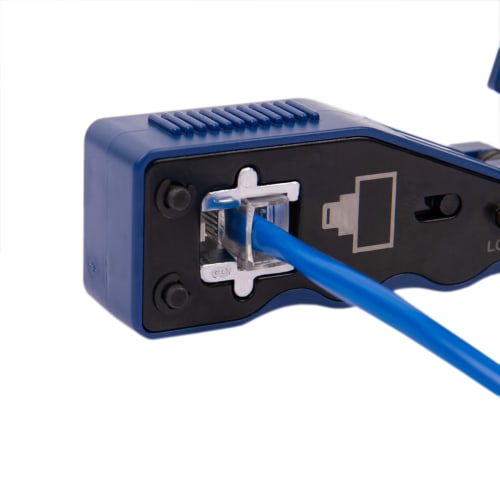 HFS (R) RJ45 Crimping Tool for Through-Type LAN Connectors, CAT6A/CAT6/CAT5E Connectors, Compatible with Telephone Cables