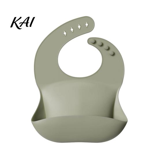Adjustable Bibs for 6 Months to 3 Years Silicone Baby Bib, Waterproof Soft Feeding Durable Non Irritating Summer Large Pocket Food Catch Bib