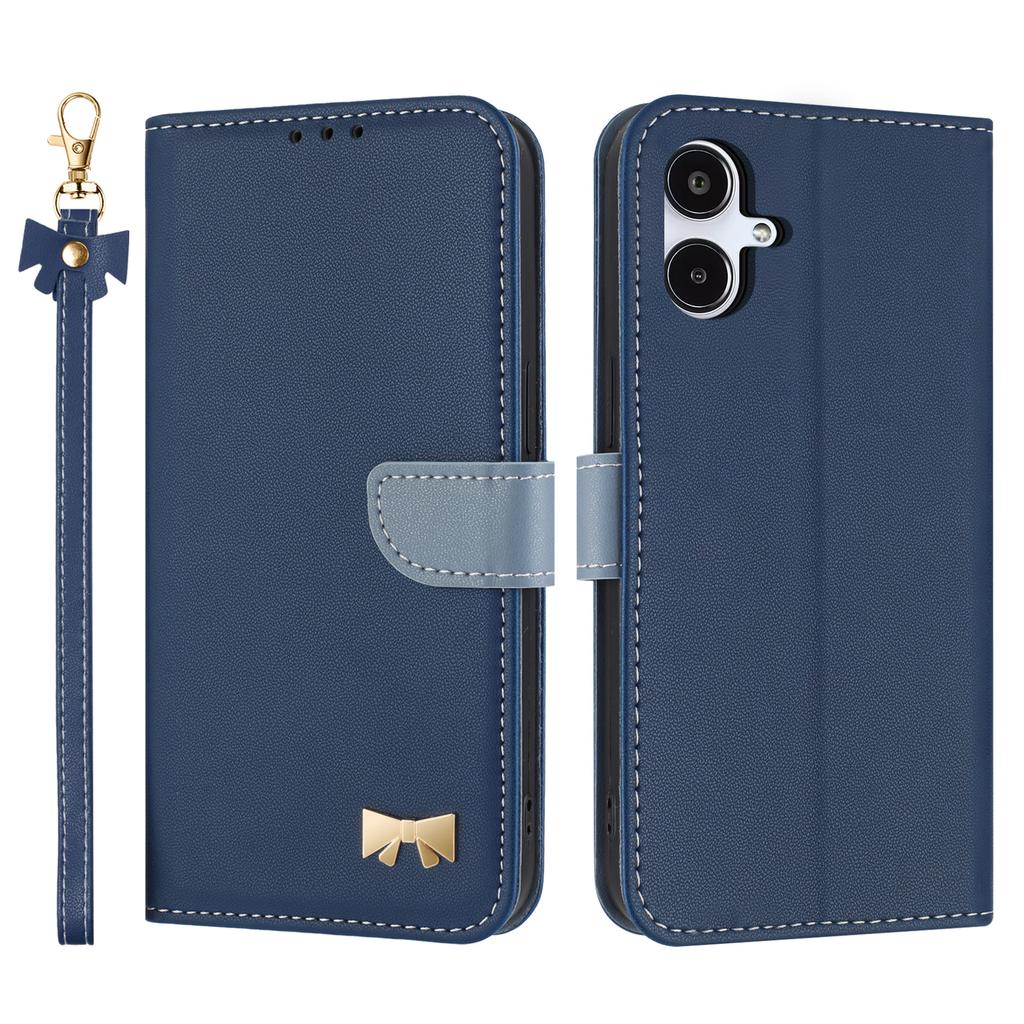 For Samsung Galaxy A07/A06 4G/5G Case Bowknot Decor Wallet Leather Phone Cover with Wrist Strap